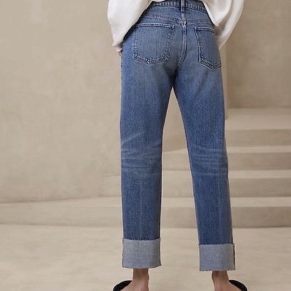 Banana Republic Cuff The Beau Jean Medium Wash Ankle length size 28/6 O73 - Picture 4 of 9